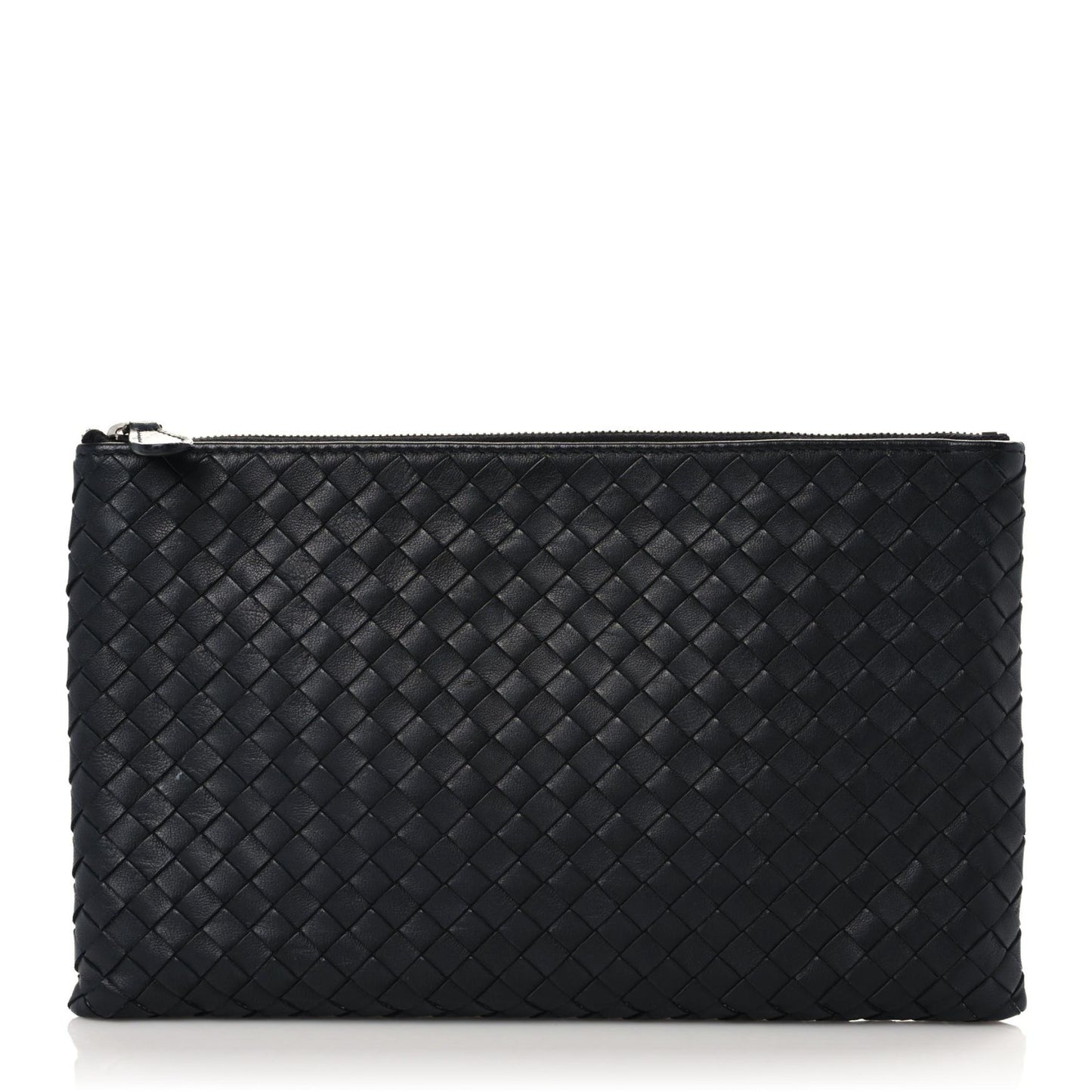 Nappa Intrecciato Medium Zip Pouch Black