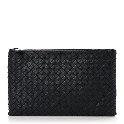 Bottega Veneta Nappa Intrecciato Medium Zip Pouch Black 1 of 14
