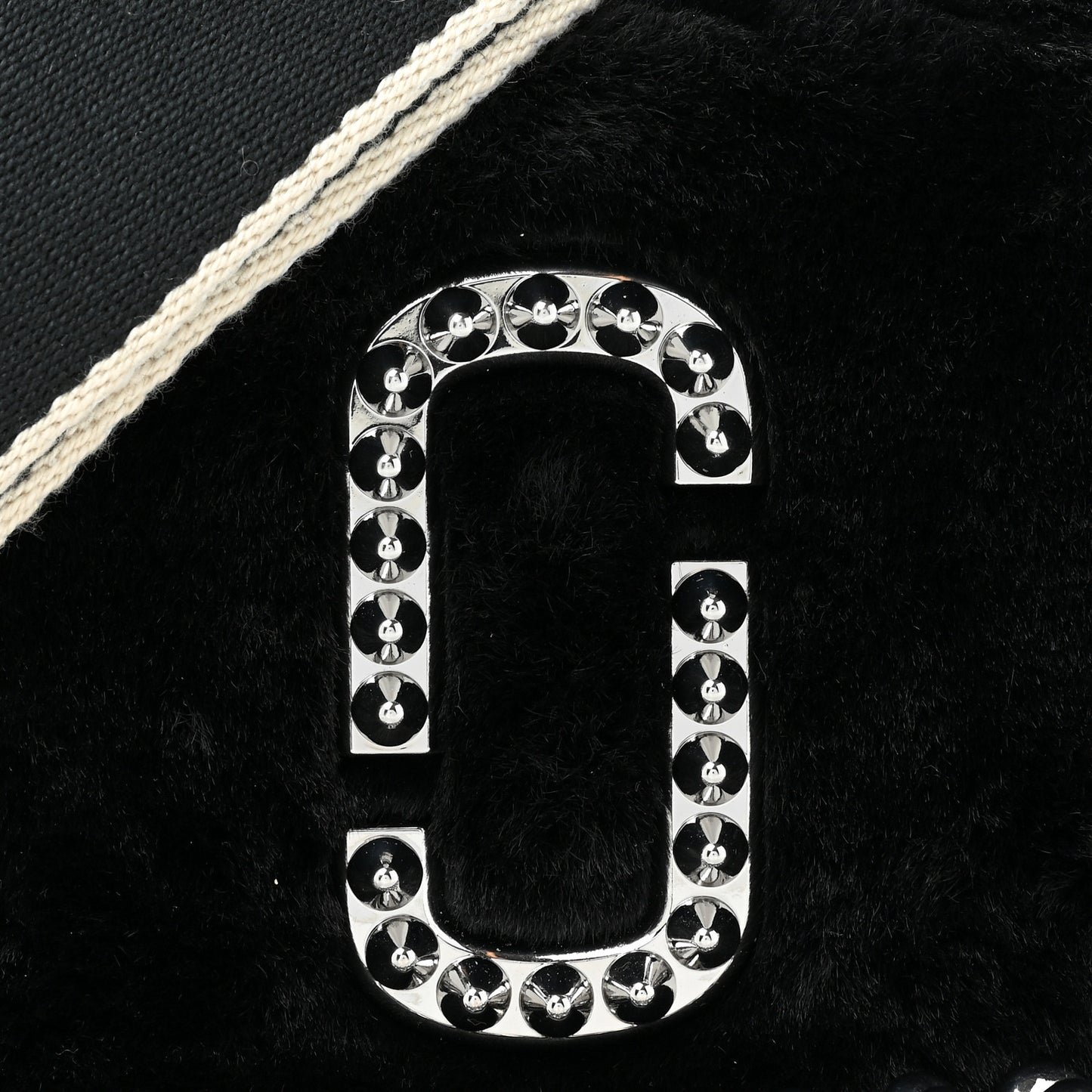 Faux Fur Plush Snapshot Camera Bag Black