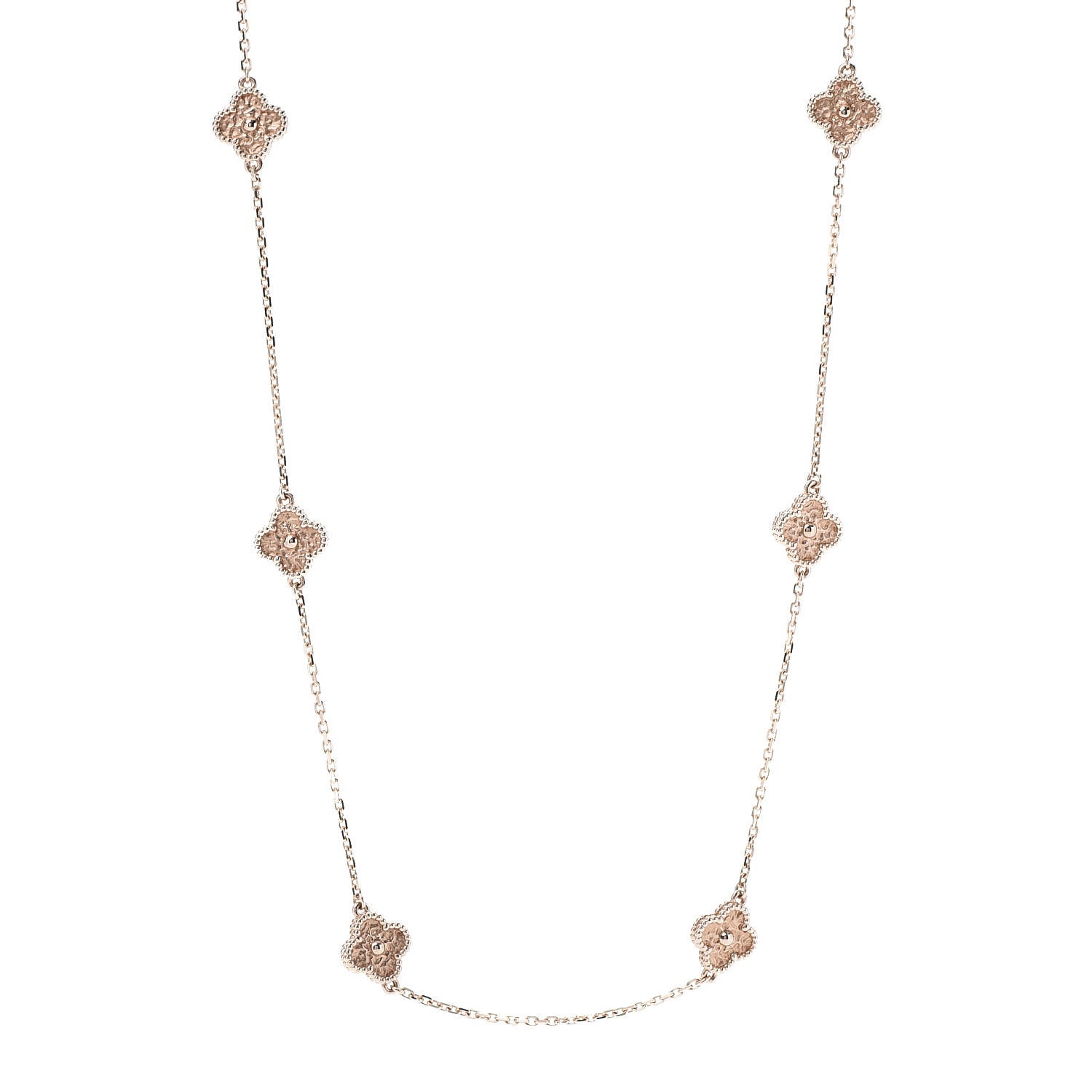 Van Cleef & Arpels 18K Rose Gold 16 Motifs Sweet Alhambra Necklace 1 of 7