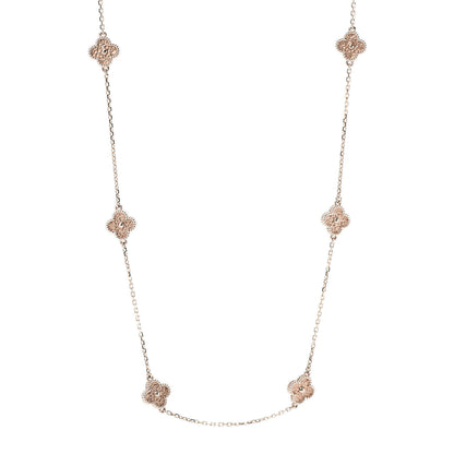 Van Cleef & Arpels 18K Rose Gold 16 Motifs Sweet Alhambra Necklace 1 of 7