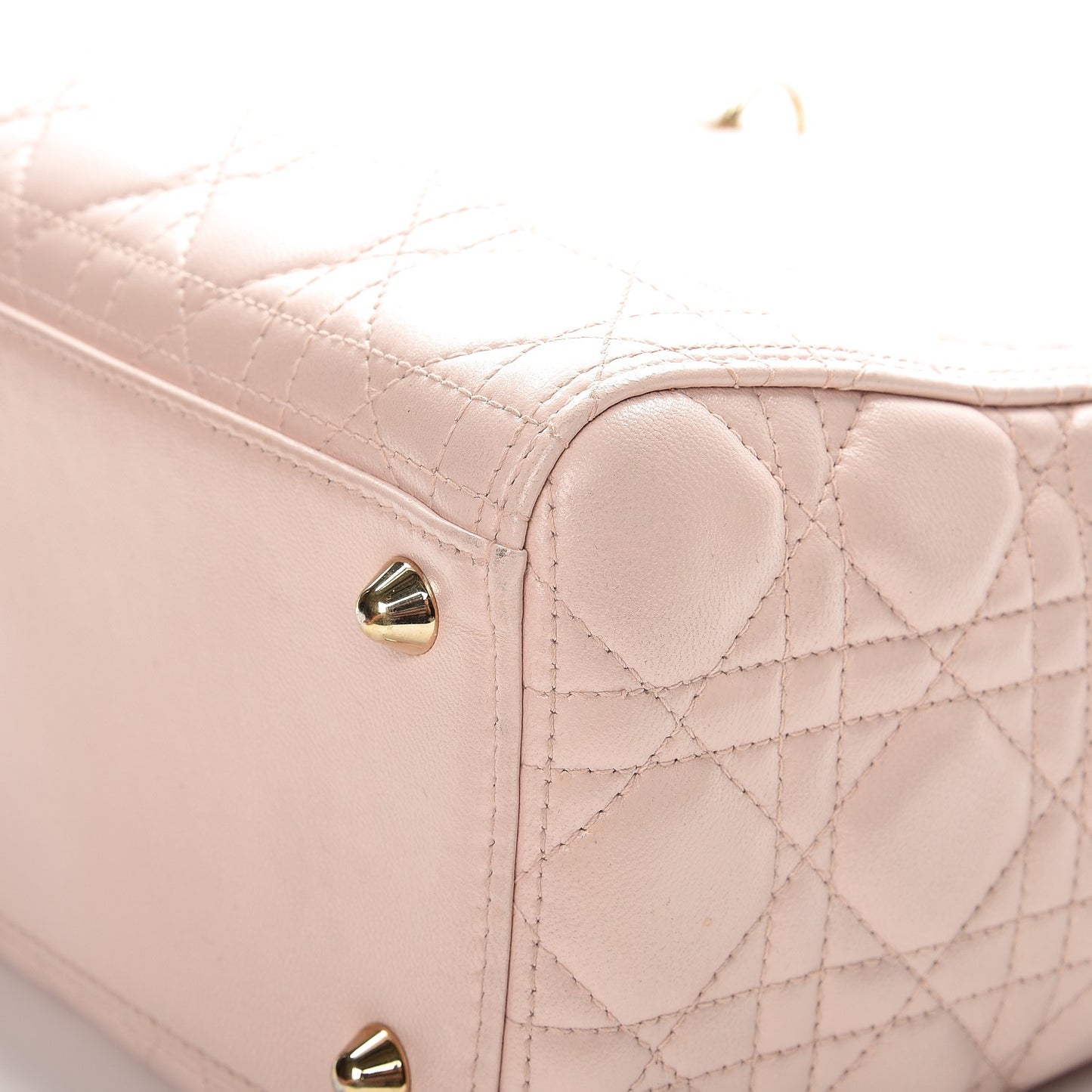 Lambskin Cannage Large Lady Dior Rose Poudre