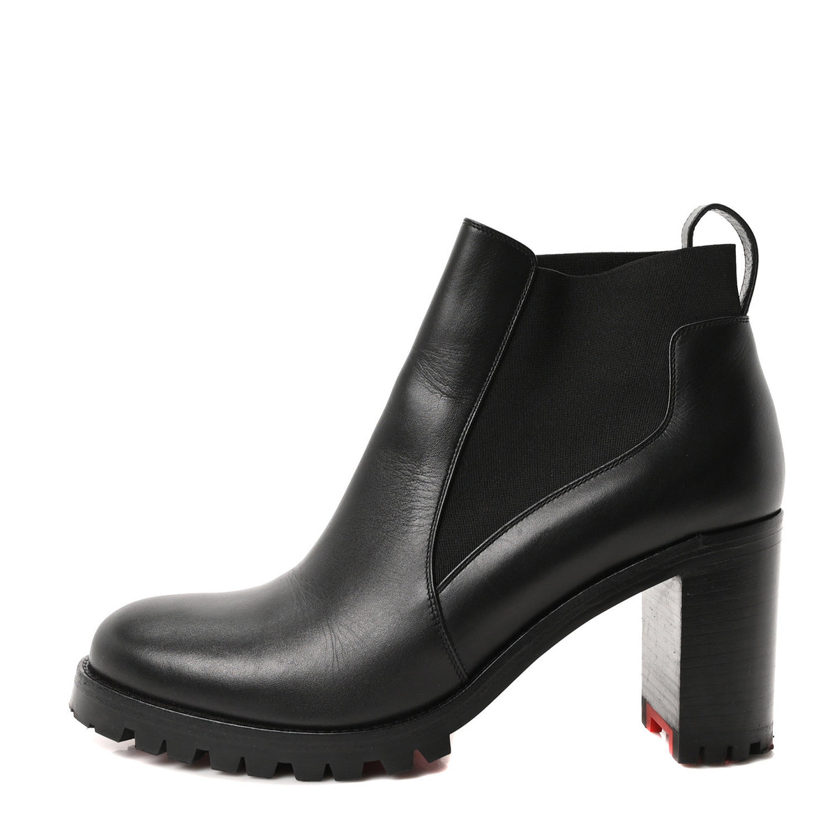 Christian Louboutin Calfskin Marchacroche 70 Chelsea Boots 39.5 Black 1 of 9