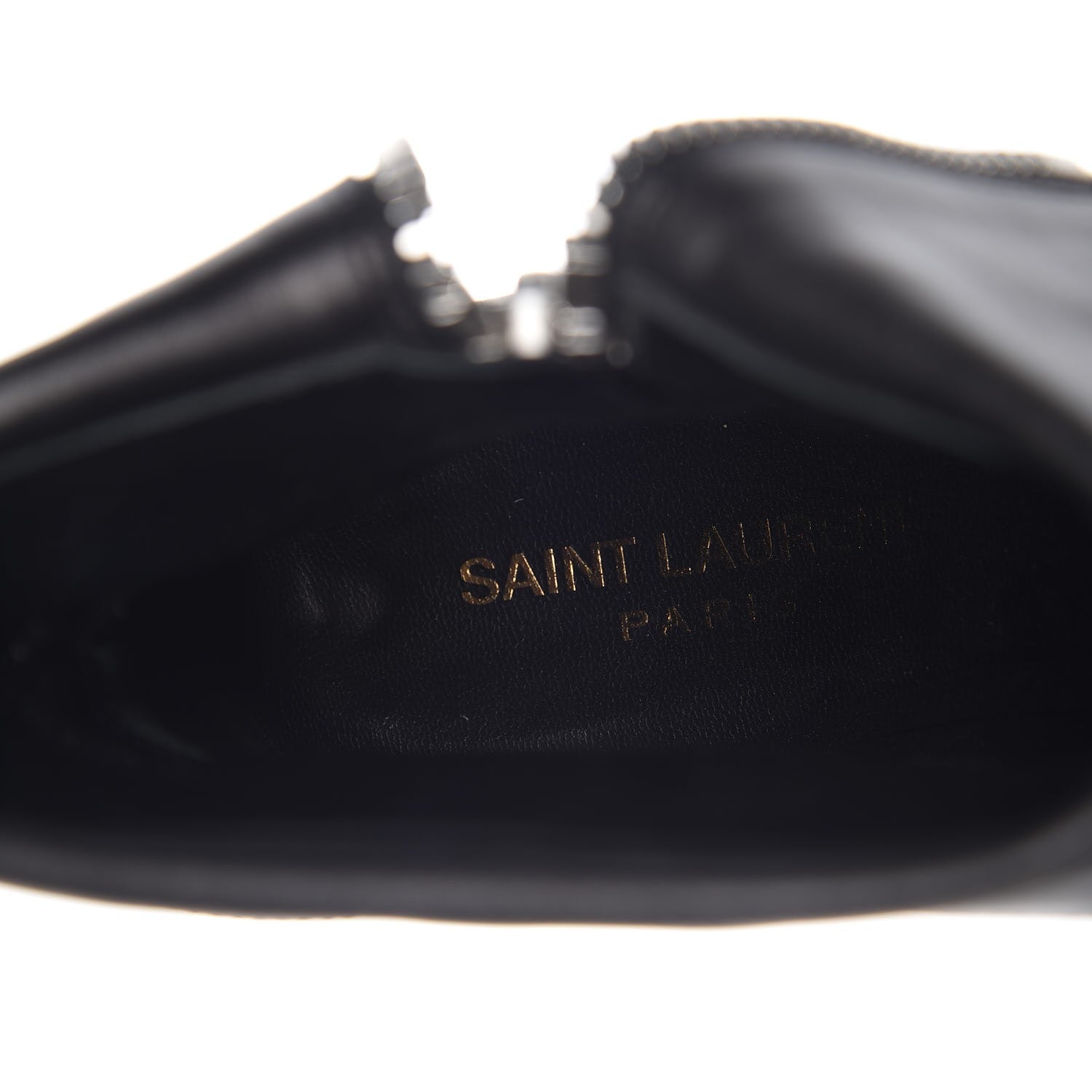 Saint Laurent Calfskin Janis 105 Fold Over Ankle Boots 37.5 Black 9 of 17