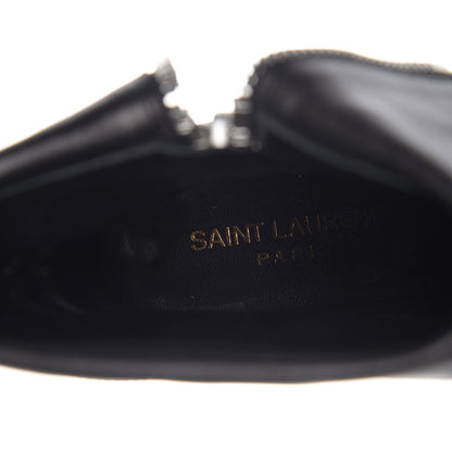 Saint Laurent Calfskin Janis 105 Fold Over Ankle Boots 37.5 Black 9 of 17