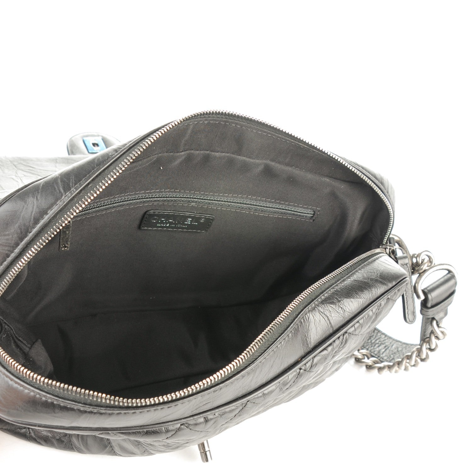 Chanel Crumpled Calfskin Quilted Medium Casual Rock Flap Black 5 of 8