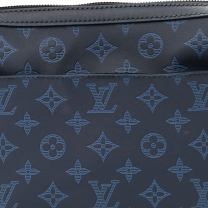 Louis Vuitton Calfskin Monogram Shadow Duo Messenger Navy Blue 8 of 11