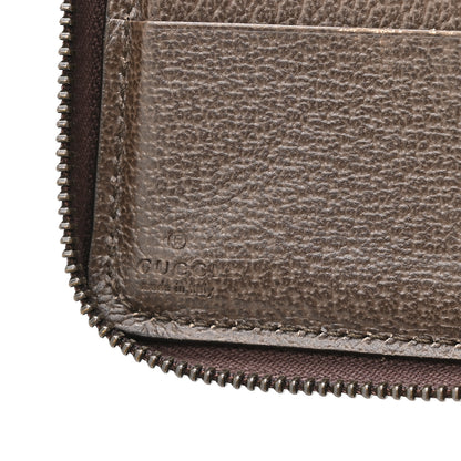 Gucci GG Supreme Monogram Web Ophidia Zip Around Phone Holder Wristlet Wallet Brown 7 of 11
