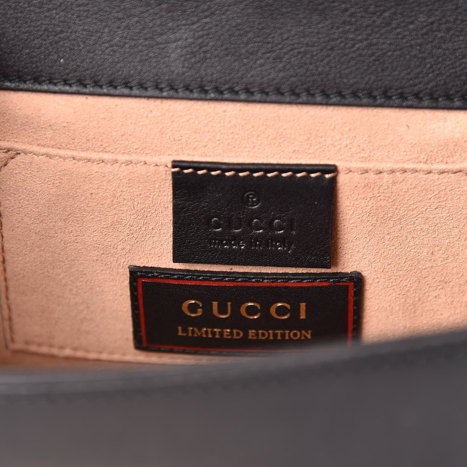 Gucci Calfskin Strawberry Embroidered Small Padlock Shoulder Bag Black 8 of 13