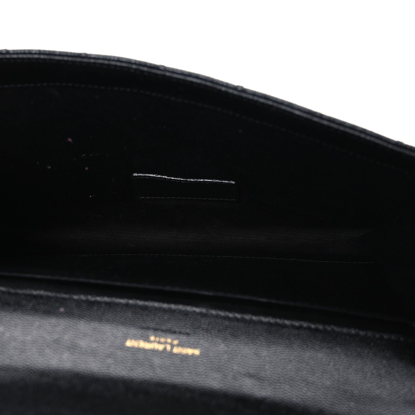 Grain De Poudre Textured Mixed Matelasse Triquilt Monogram Clutch Black