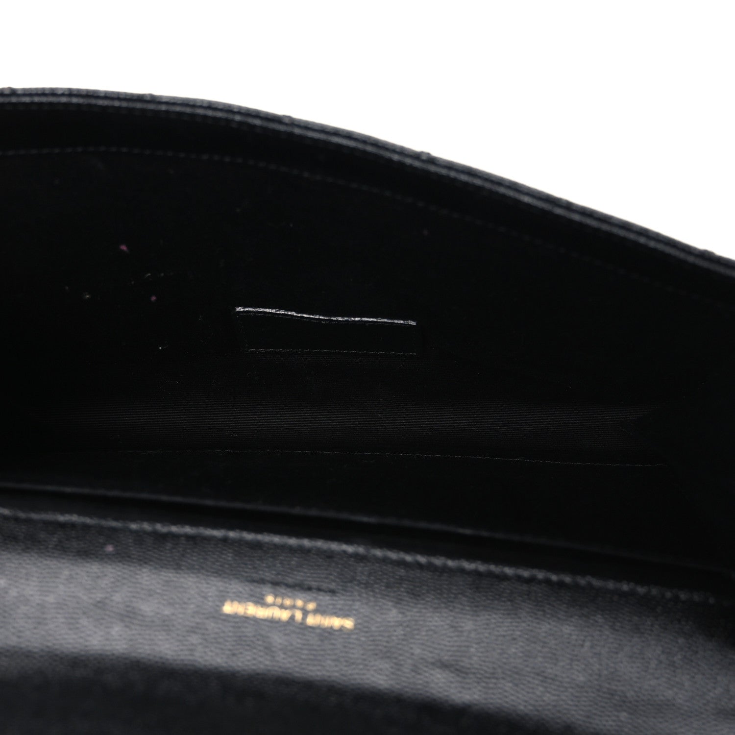 Saint Laurent Grain De Poudre Textured Mixed Matelasse Triquilt Monogram Clutch Black 5 of 8