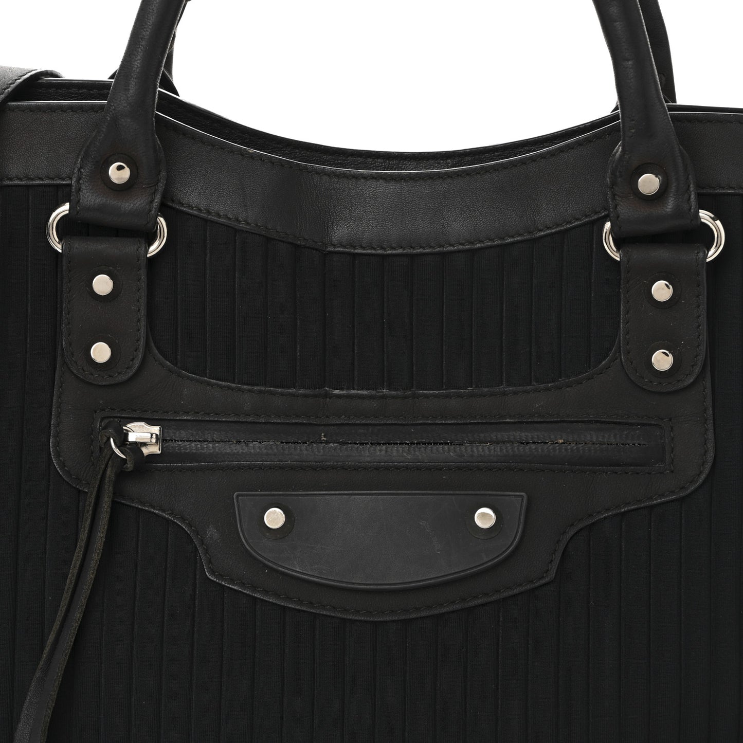 Ribbed Neoprene Classic Silver Hardware City Black
