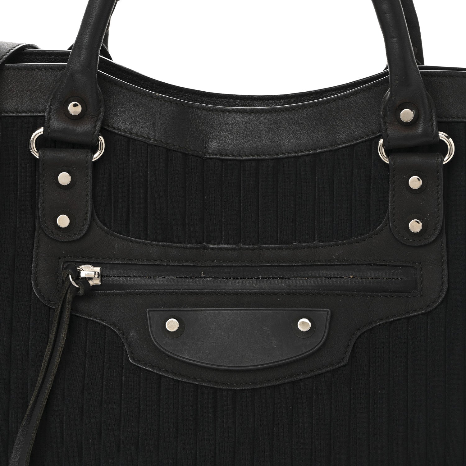 Balenciaga Ribbed Neoprene Classic Silver Hardware City Black 8 of 12