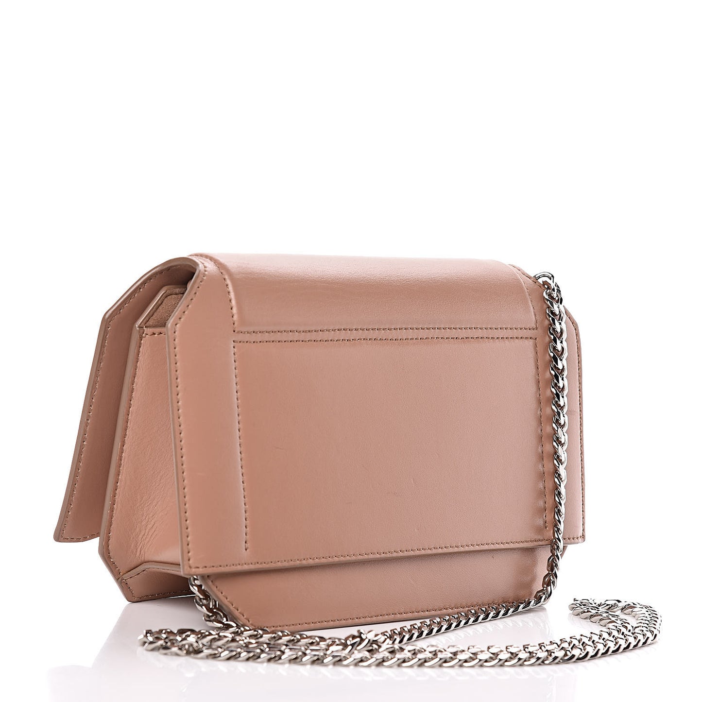Calfskin Bow Cut Chain Wallet Old Pink