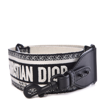 Christian Dior Canvas Embroidered Shoulder Strap Black Ultramatte 1 of 7