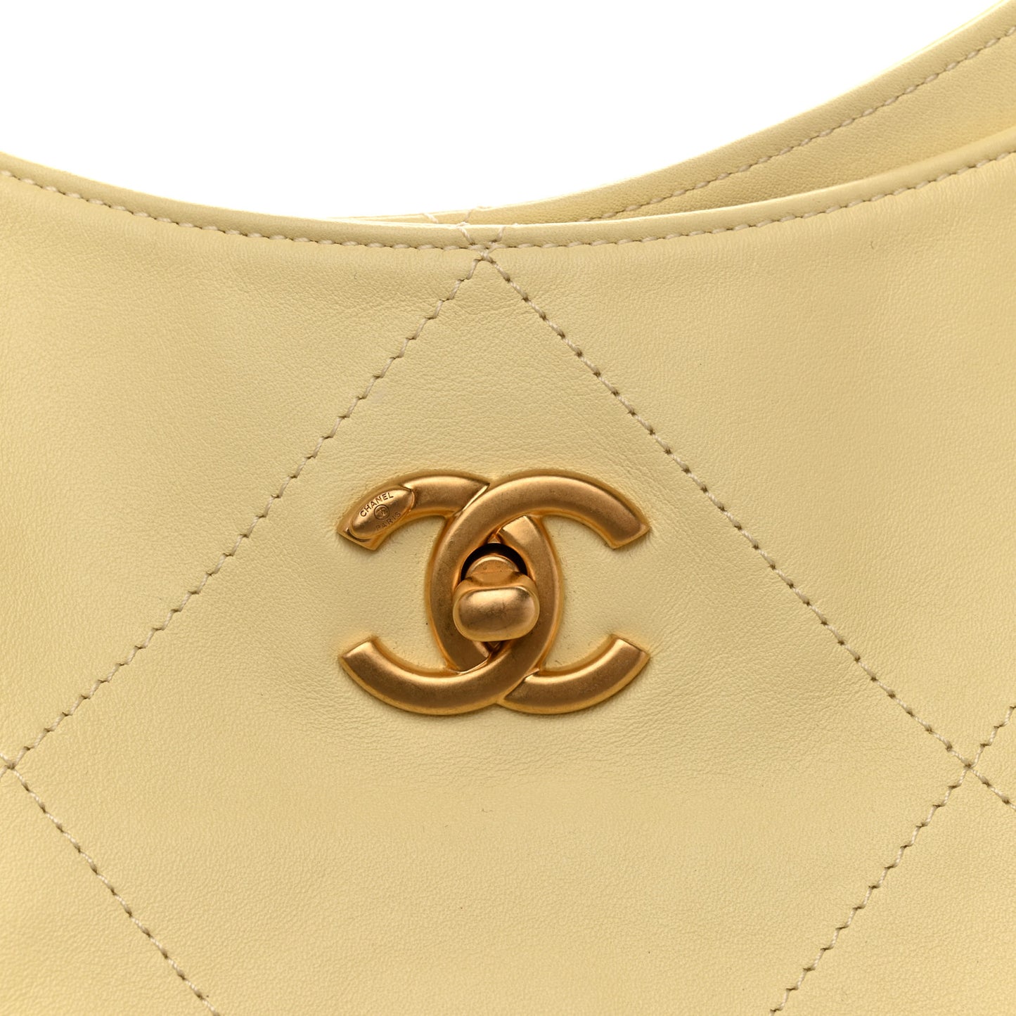 Calfskin Quilted Maxi Shopping Bag Light Yellow