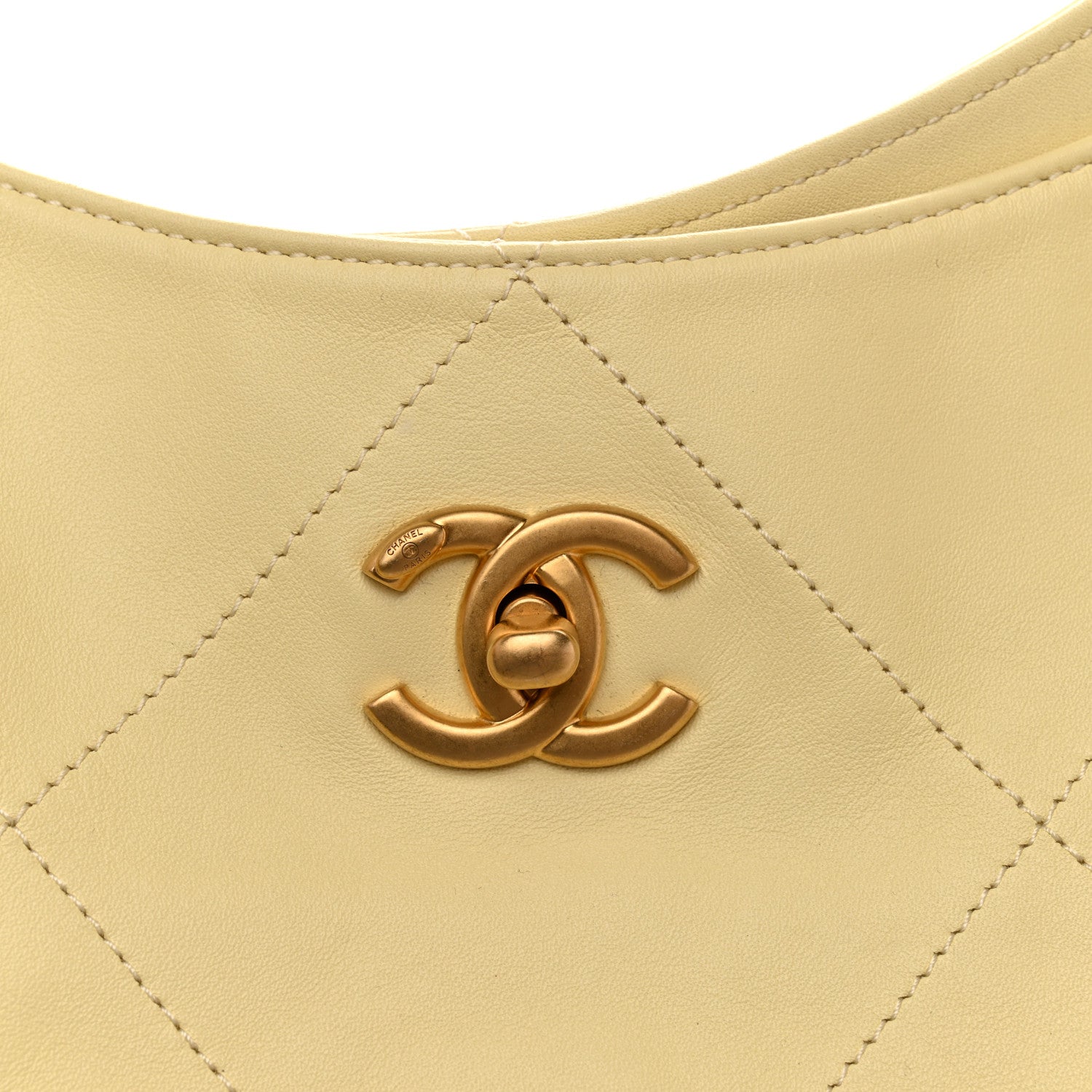 Chanel Calfskin Quilted Maxi Shopping Bag Light Yellow 13 of 13