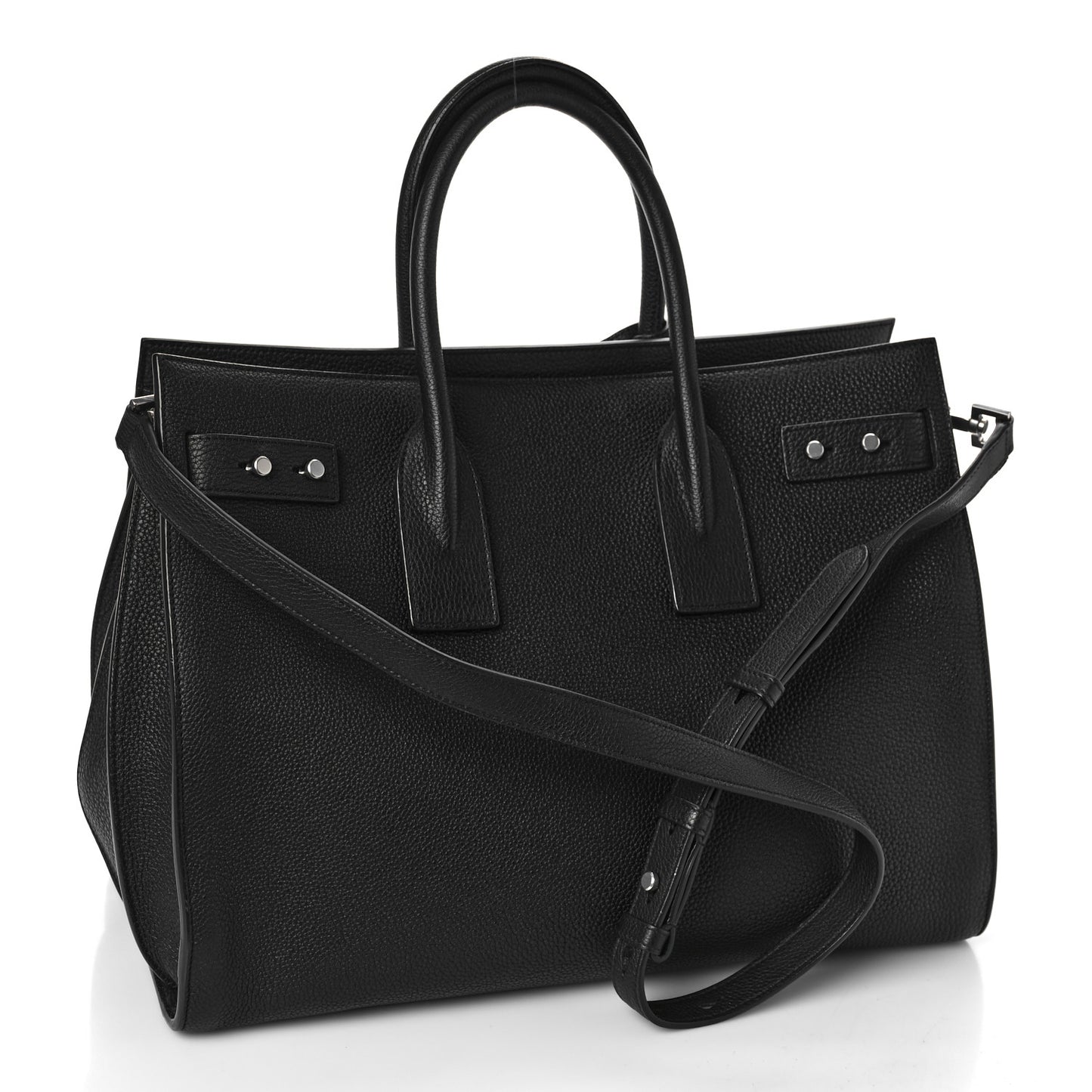 Grained Calfskin Medium Souple Sac De Jour Black