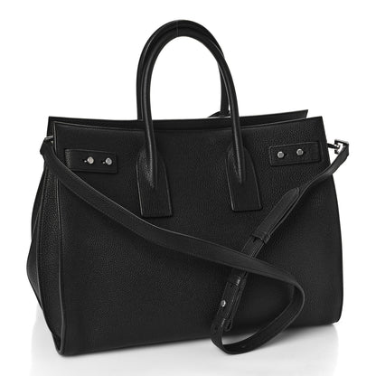 Saint Laurent Grained Calfskin Medium Souple Sac De Jour Black 4 of 9
