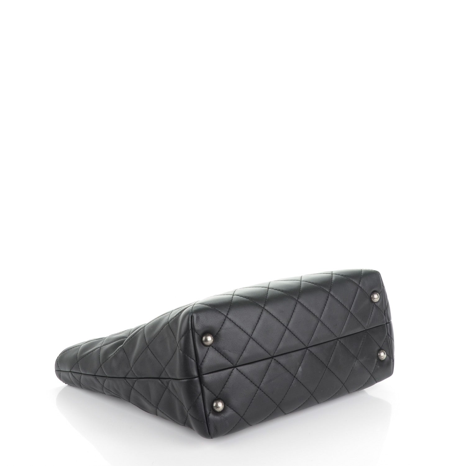 Chanel Calfskin Quilted Large Shopping In Chains Tote Black 4 of 7