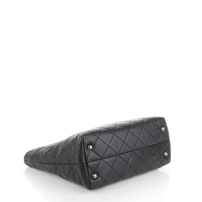 Chanel Calfskin Quilted Large Shopping In Chains Tote Black 4 of 7