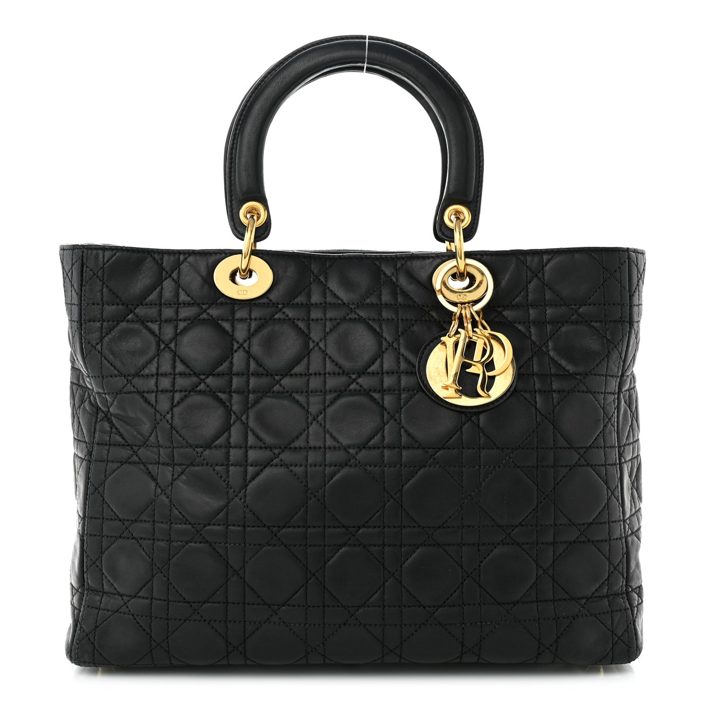 Lambskin Cannage Large Lady Dior Black