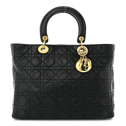 Christian Dior Lambskin Cannage Large Lady Dior Black 1 of 11