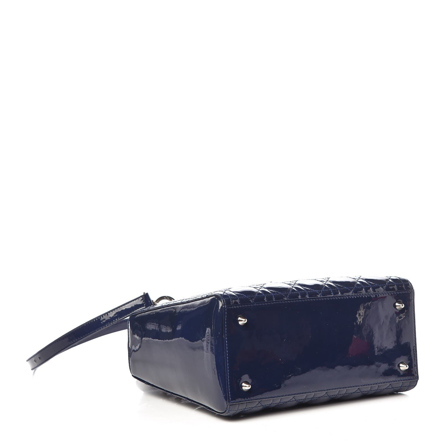 Christian Dior Patent Cannage Medium Lady Dior Navy Blue 4 of 11