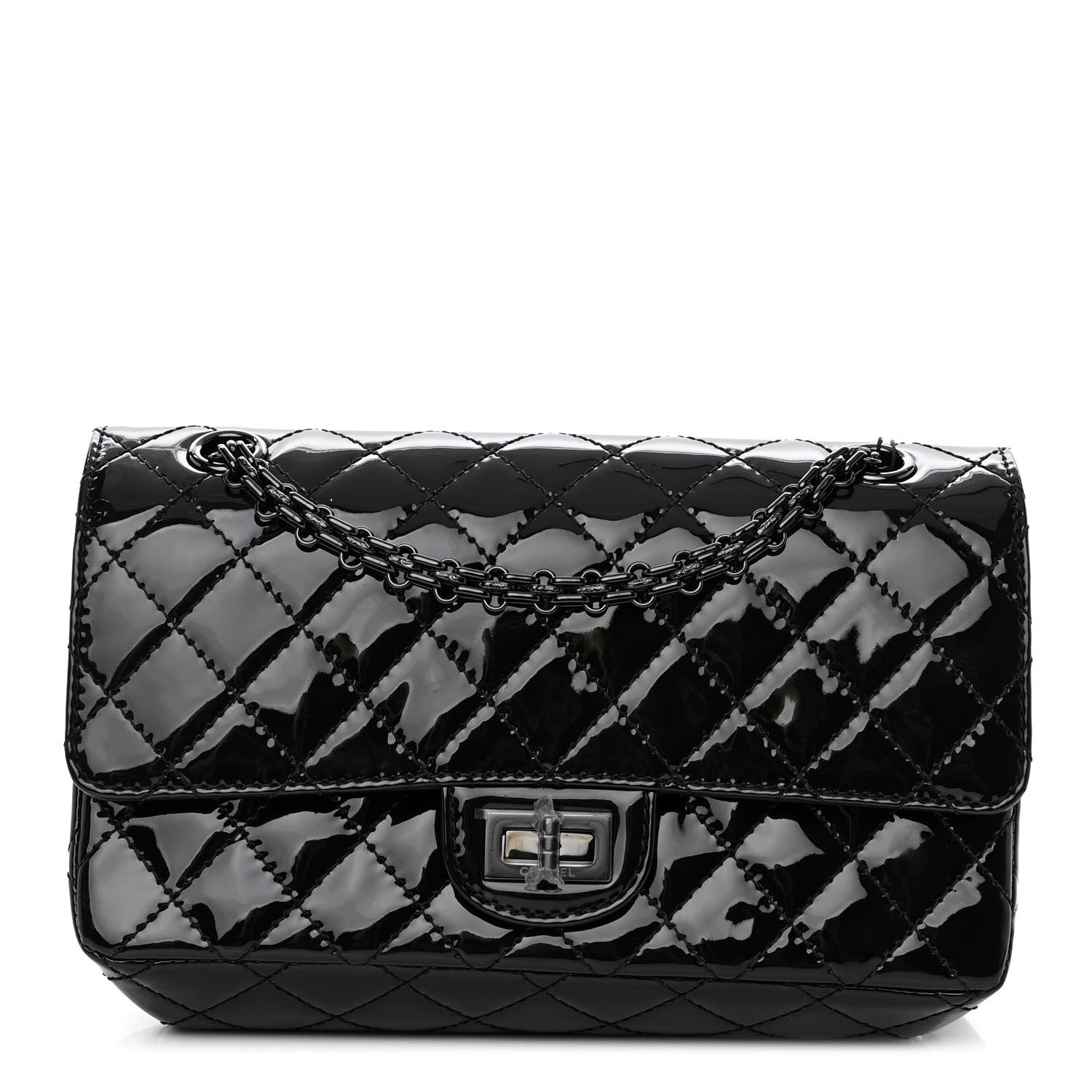 Chanel Patent Calfskin Quilted 2.55 Reissue 225 Flap So Black 1 of 10