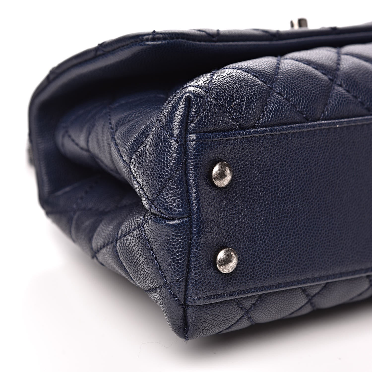 Chanel Caviar Quilted Mini Coco Handle Flap Navy Blue 9 of 12