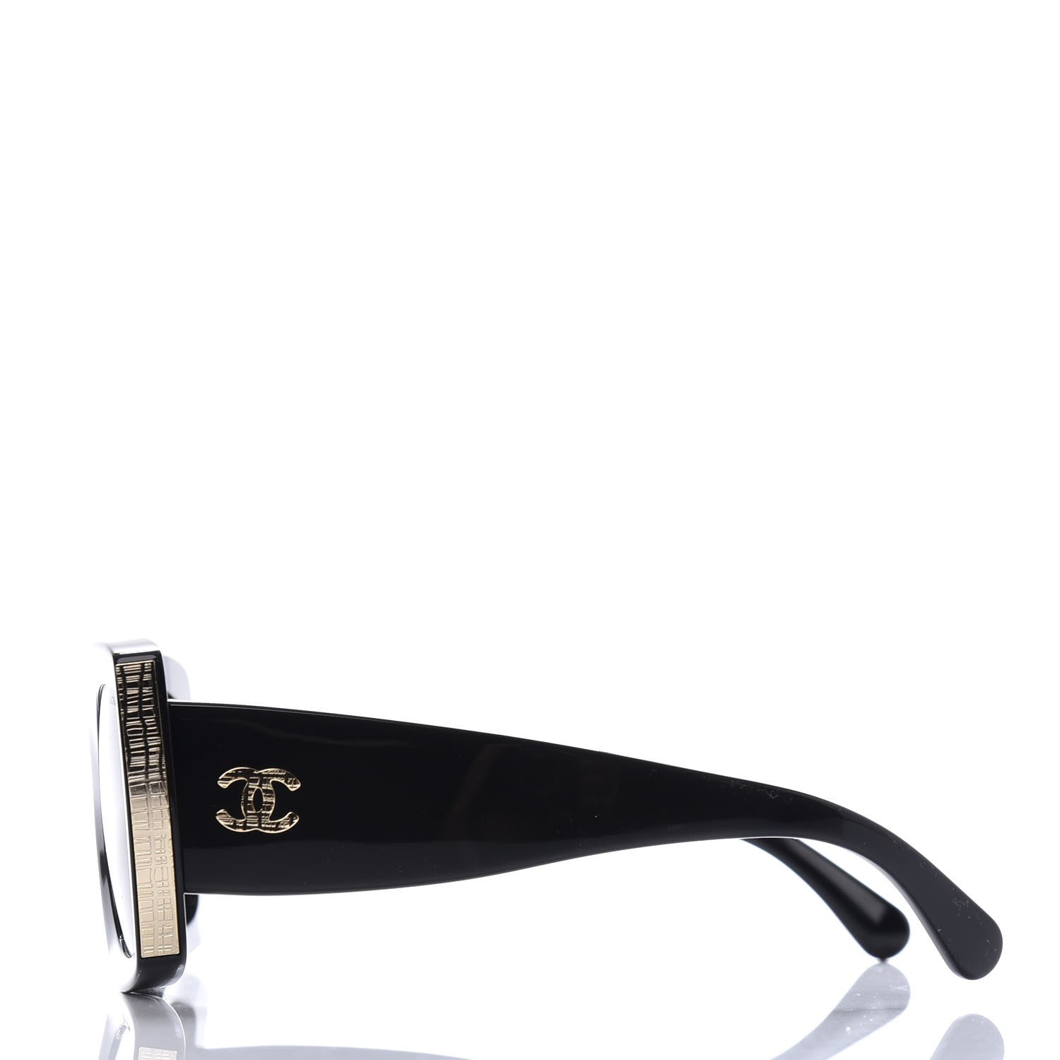 Chanel Acetate Rectangle Sunglasses 5435 Black 3 of 8