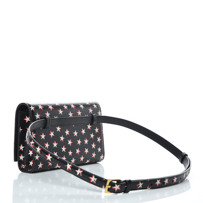 Saint Laurent Smooth Calfskin Star Print Monogram Kate Belt Bag Black Ivory Red 3 of 10
