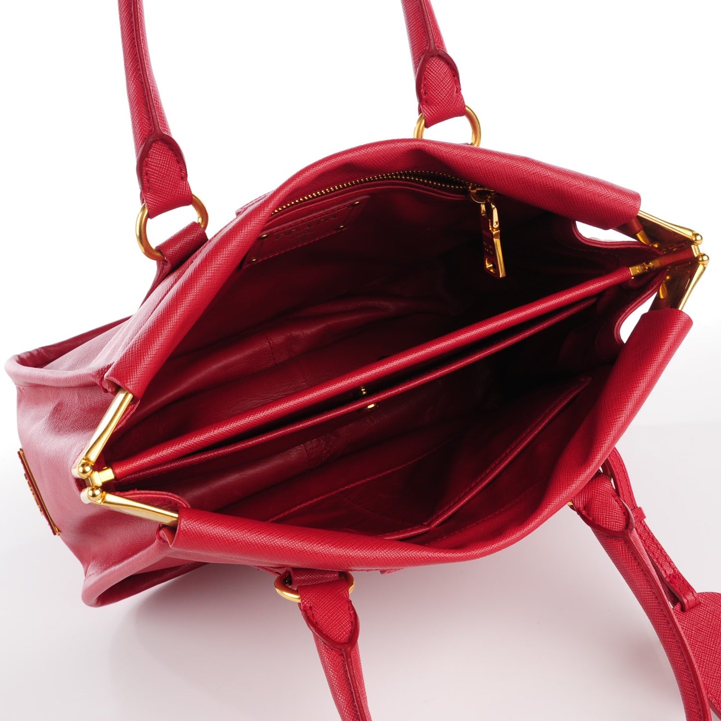 Saffiano Lux Frame Satchel Fuoco