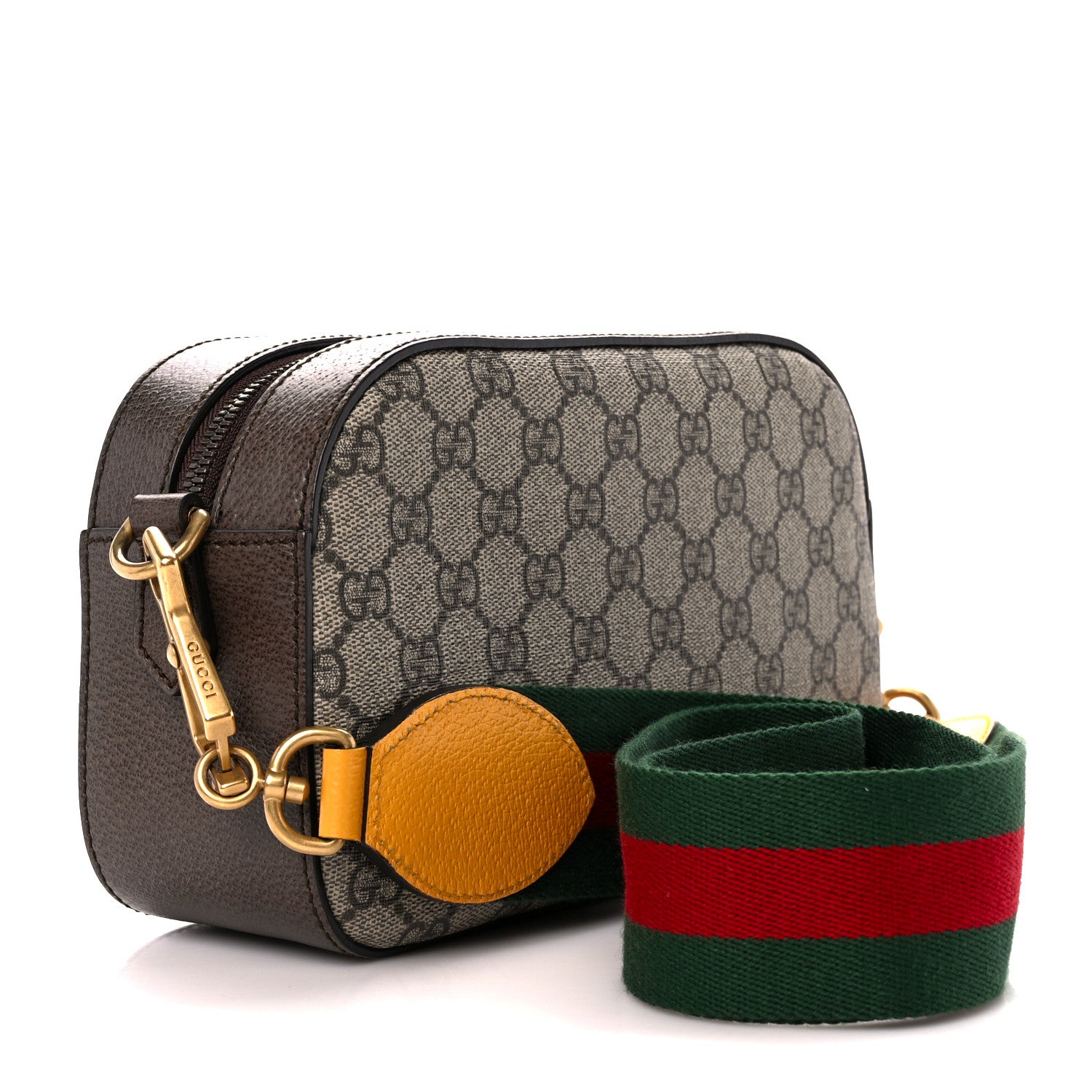 Gucci GG Supreme Monogram Web Neo Vintage Shoulder Bag Beige New Acero Crop 3 of 11