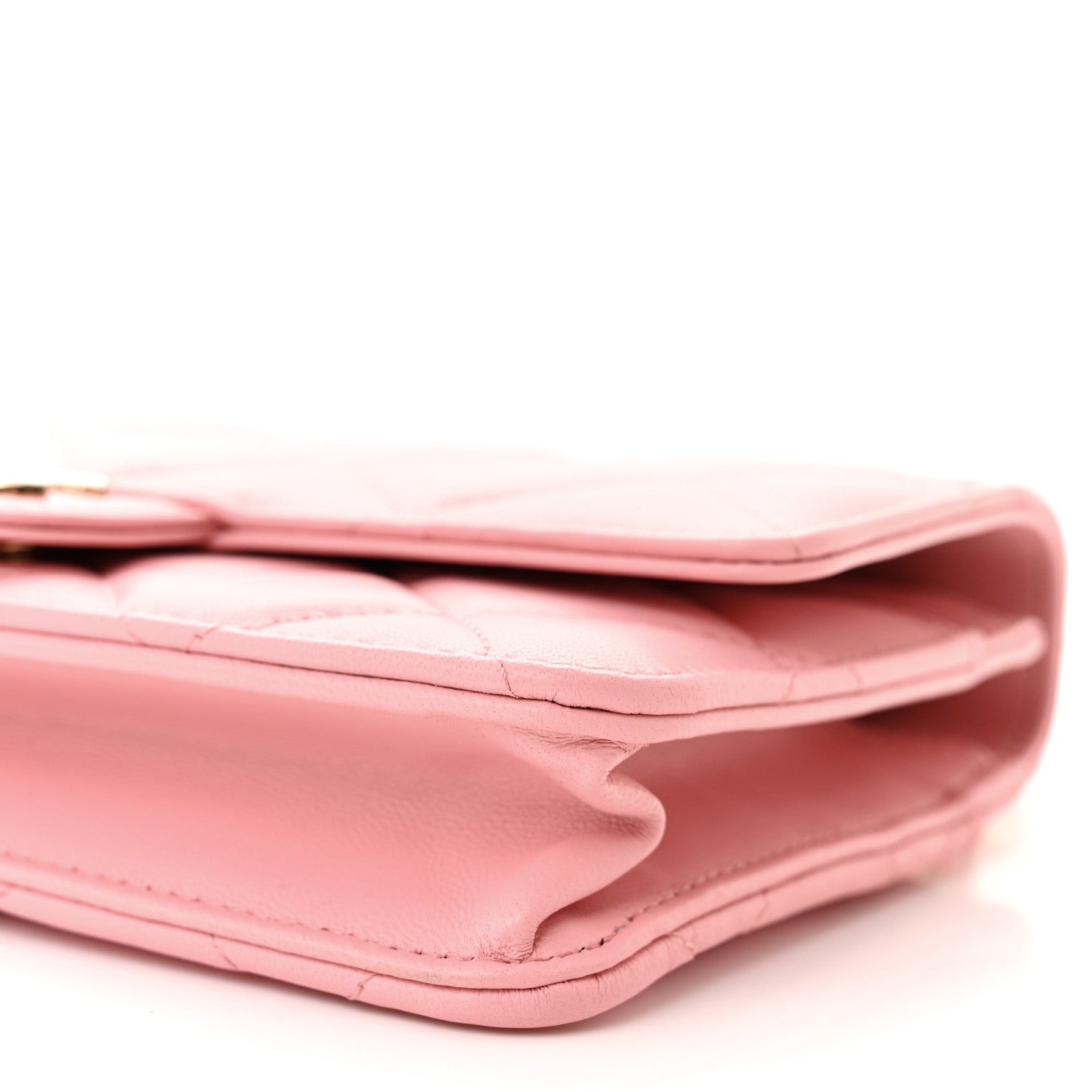 Chanel Lambskin Quilted Resin Bi-Color Chain Wallet On Chain WOC Pink 11 of 13