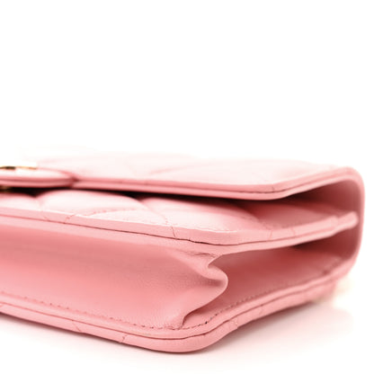 Chanel Lambskin Quilted Resin Bi-Color Chain Wallet On Chain WOC Pink 11 of 13