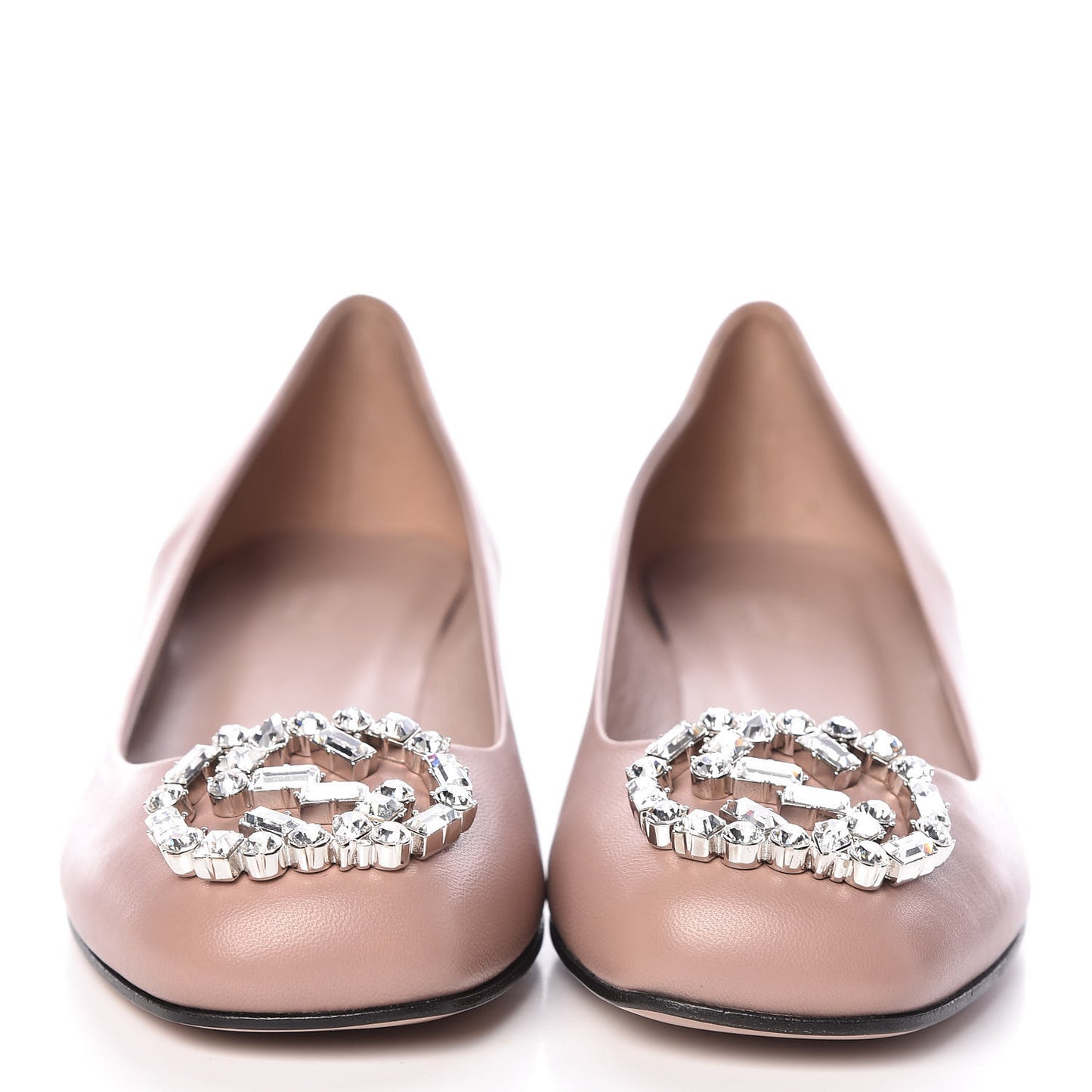 Nappa Crystal Interlocking G Low Heel Pumps 36.5 Dark Cipria