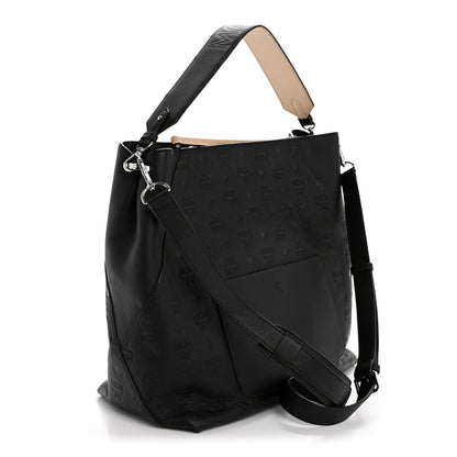 MCM Calfskin Ottomar Monogram Klara Medium Hobo Black 3 of 13