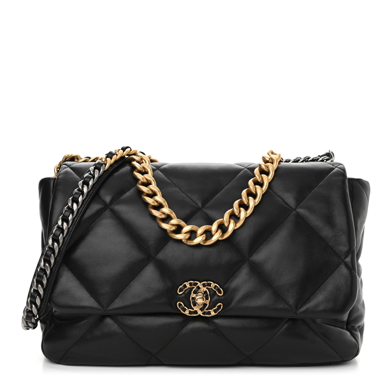 Chanel Lambskin Quilted Maxi Chanel 19 Flap Black 1 of 10