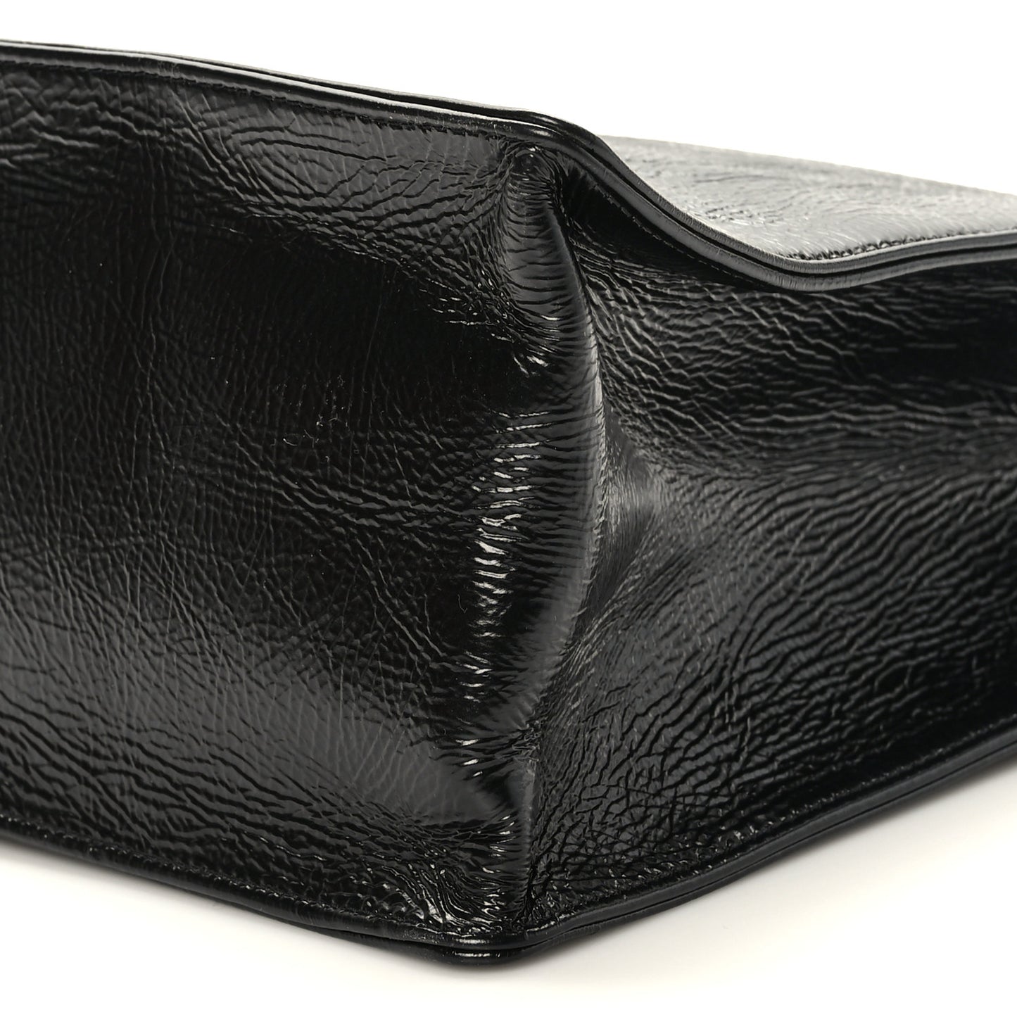 Glazed Aged Calfskin CC Tote Black