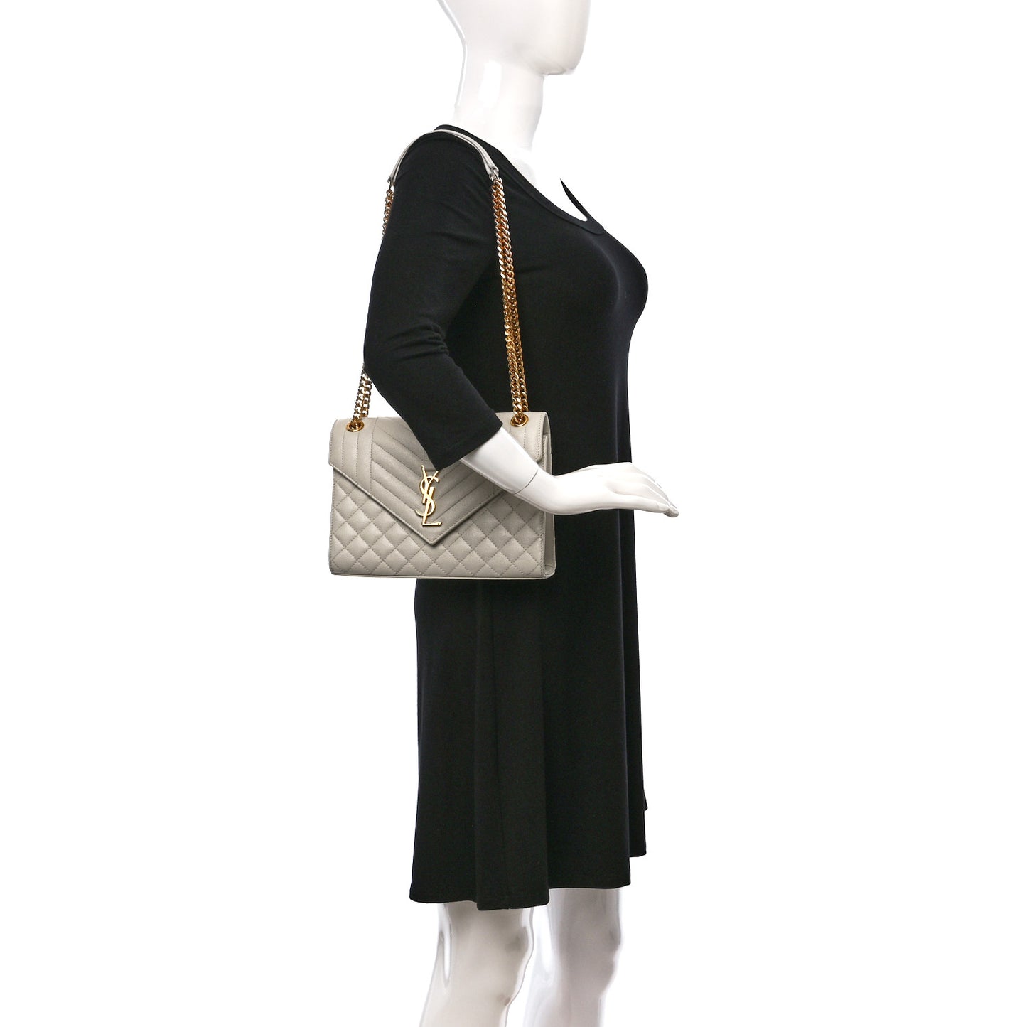 Grain De Poudre Textured Mixed Matelasse Triquilt Medium Monogram Satchel Crema Soft
