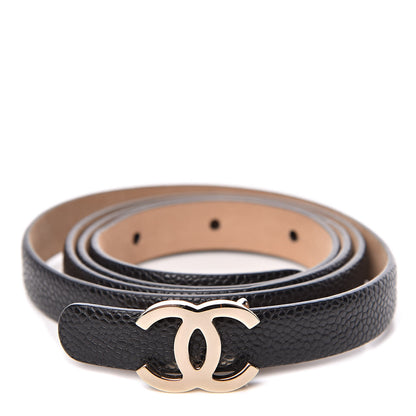 Chanel Caviar CC Skinny Belt 90 36 Black 1 of 8