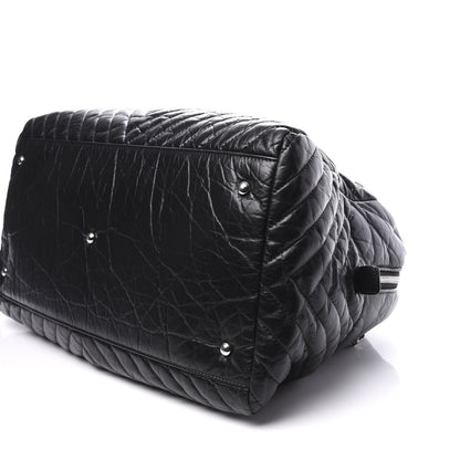 Chanel Aged Calfskin Chevron Large Soft Bowling Bag Black 6 of 11