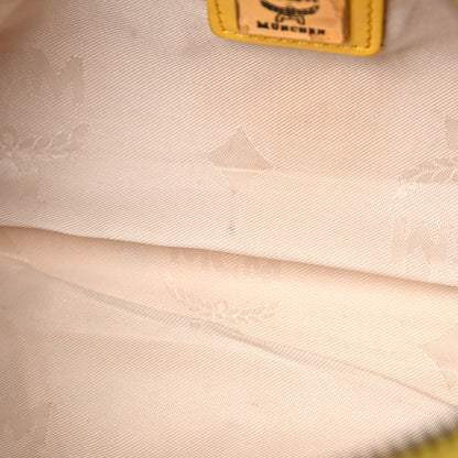 MCM Visetos Barrel Bag White Yellow 7 of 23