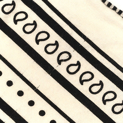 Hermes Cashmere Silk Festival Des Amazones Shawl 140 White Black 6 of 6
