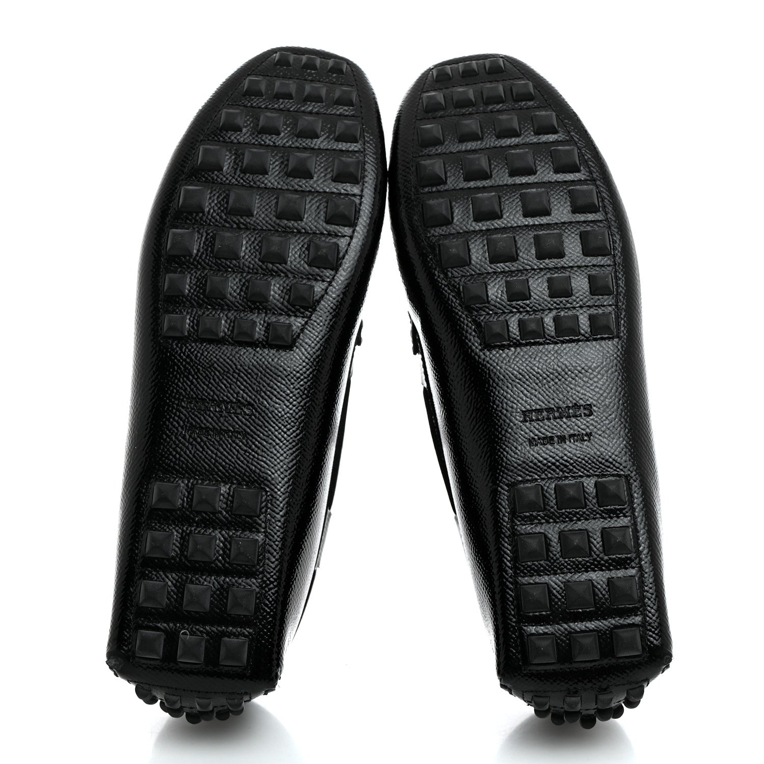 Hermes Patent Epsom Womens Irving Driving Moccasin Loafers 37 Black 5 of 8