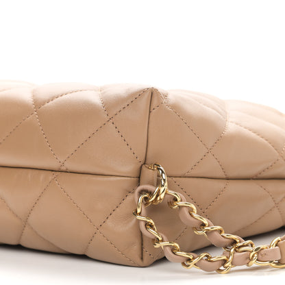 Chanel Lambskin Quilted Maxi Hobo Beige 11 of 11