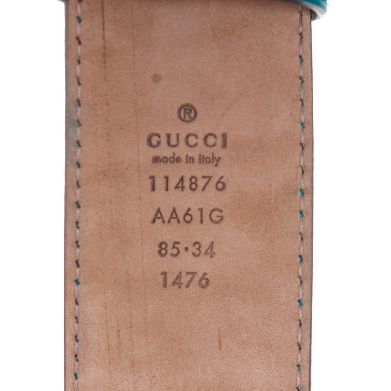 Gucci Guccissima Signature Interlocking G 40mm Belt 85 34 Deep Cobalt 7 of 7