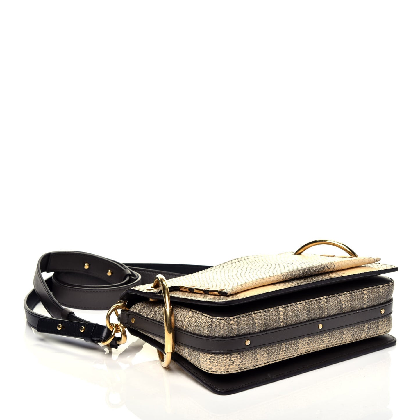 Calfskin Watersnake Embossed Small Roy Bag Cloudy Yellow