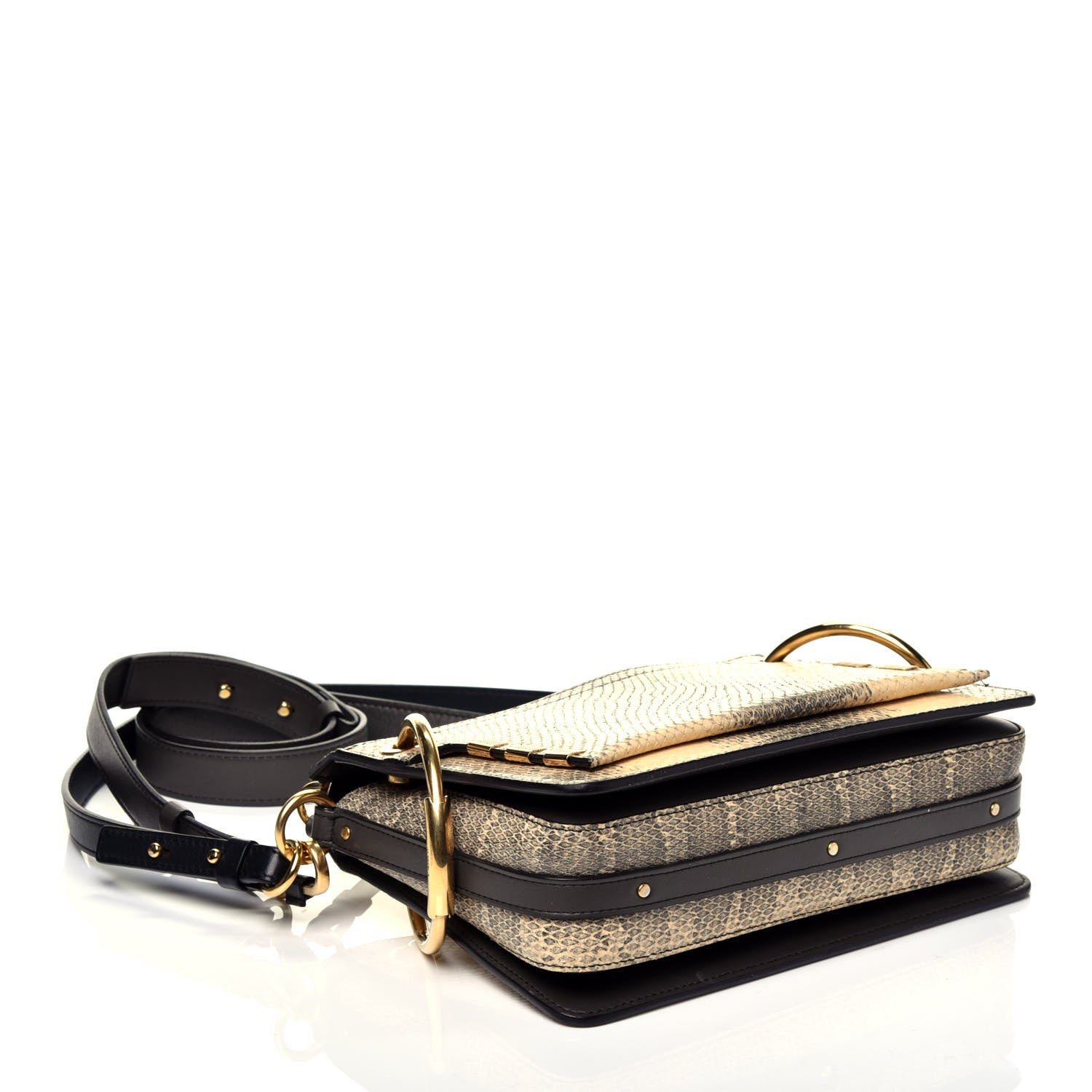 Chloe Calfskin Watersnake Embossed Small Roy Bag Cloudy Yellow 5 of 10